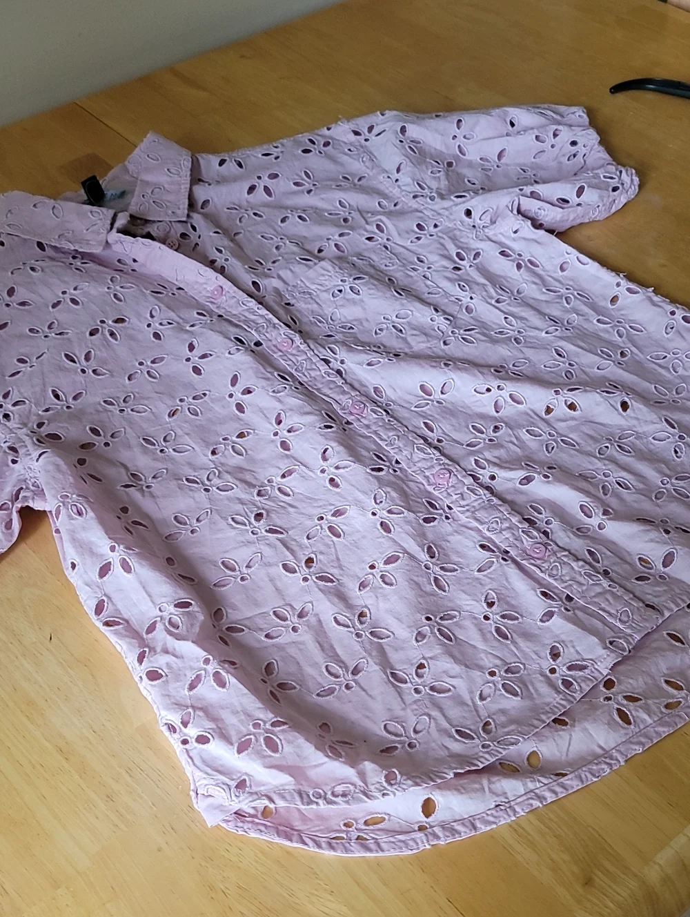 J.Crew Spring Garden Puff-Sleeve Eyelet Button-Down Blouse